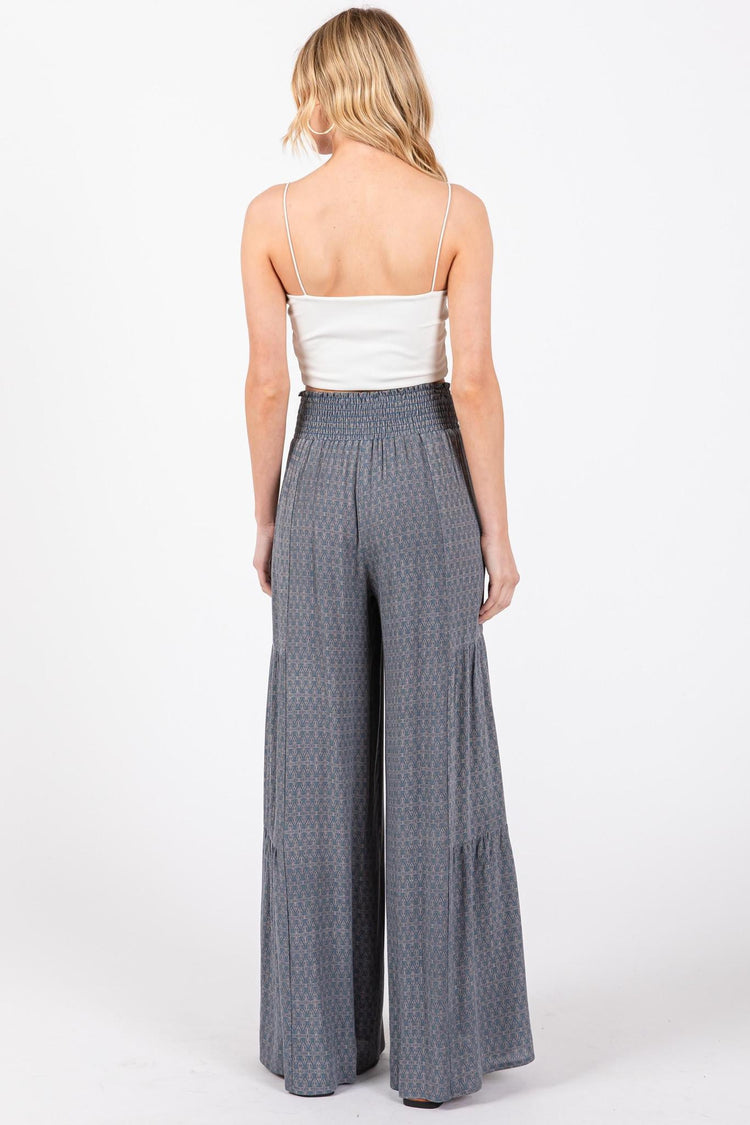 Isadora Woven Print Tiered Pants - The Farmhouse