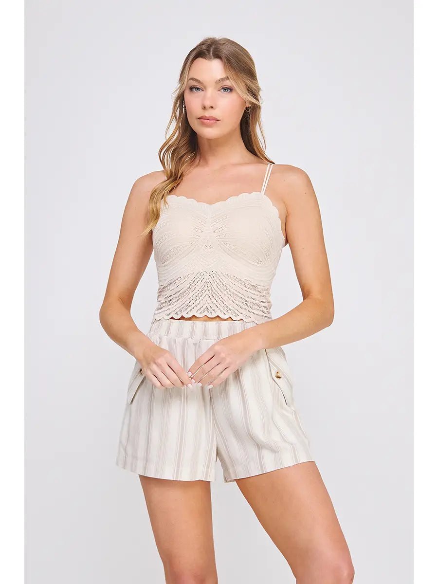 Nude Scalloped Lace Bralette (One Size Fits Most)