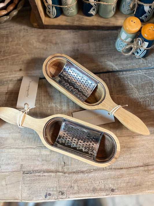 Acacia Wood and Stainless Steel Grater - The Farmhouse