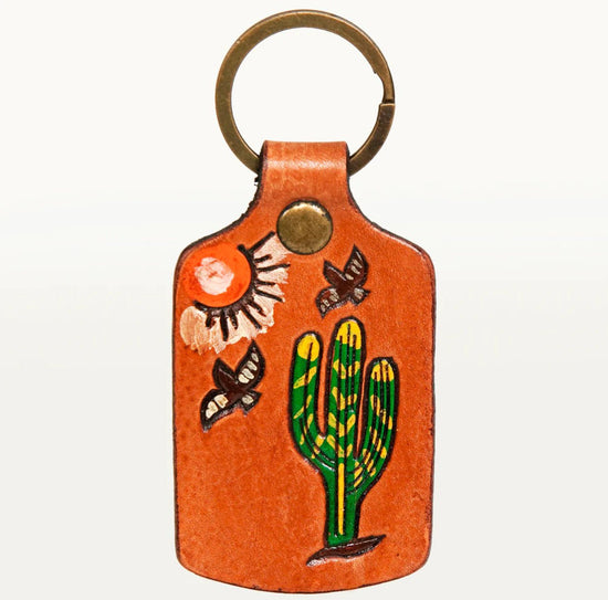 Saguaro Sunshine Leather Keychain - The Farmhouse
