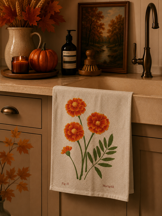 Geometry October Marigold Tea Towel