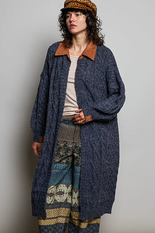 POL Hearth & Home Long Cardigan, Navy Charcoal