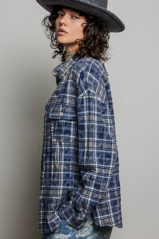 POL Timber Trail Plaid Shirt, Indigo