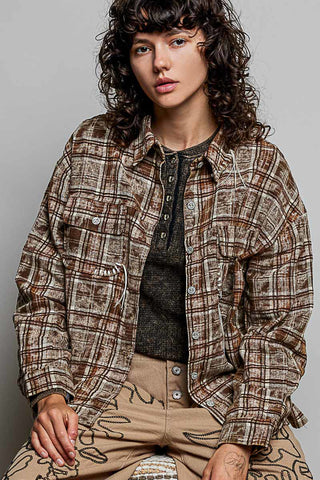 POL Timber Trail Plaid Shirt, Choco