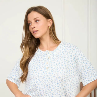 The Daisyfield Henley Knit, Blue