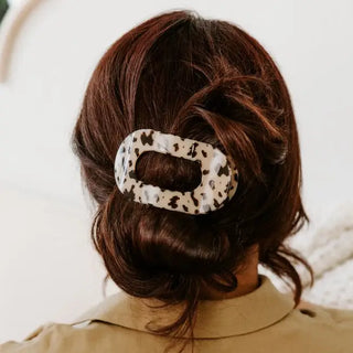 TELETIES Blonde Tortoise Flat Round Hair Clip (Medium)