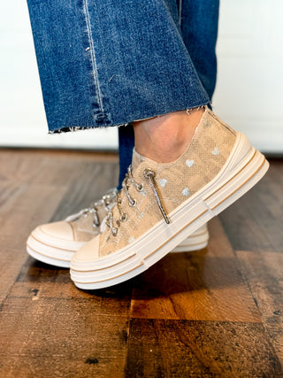 Very G Aman Slip On Sneaker, Natural Silver Hearts