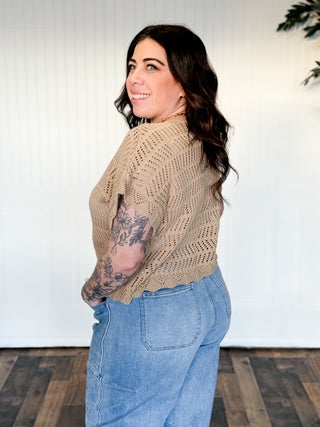 Sunlit Stroll Open-Weave Crochet Sweater