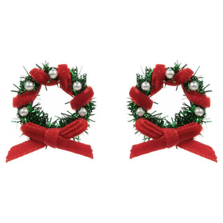 JOIA Women's Christmas Wreath Post Earrings