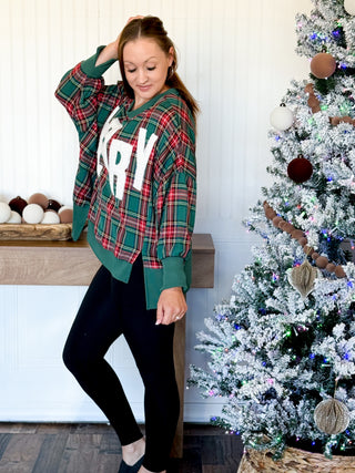 Merry & Bright Plaid Sweatshirt