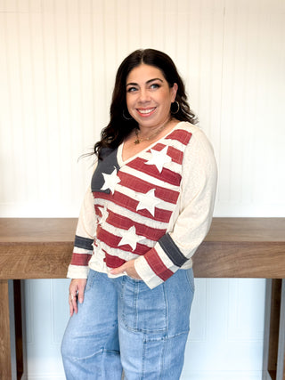 All American Ease Long Sleeve Top, Cream