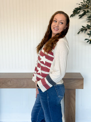 All American Ease Long Sleeve Top, Cream