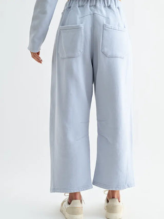 The Salt Air Cotton Barrel Pants, Halogen Blue