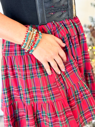 Evergreen Gold Beaded Bracelet Set