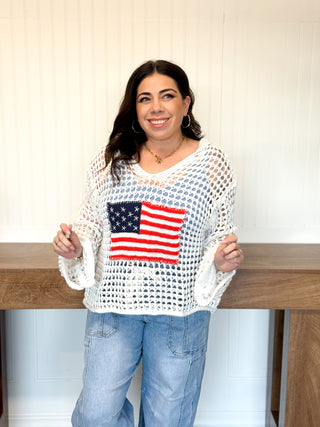 Stars & Stripes Lightweight Hoodie, Ivory