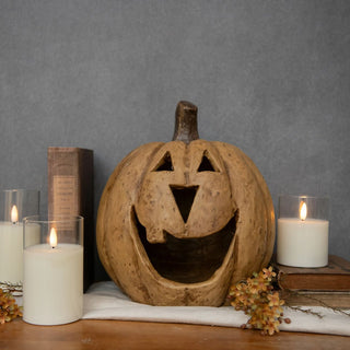 11" Big Mouth Pumpkin, Beige - 430 Holiday Decor - The Farmhouse