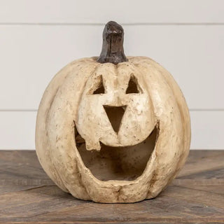 11" BIG MOUTH PUMPKIN, White - 430 Holiday Décor - The Farmhouse