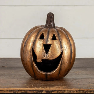 11.5" Gold Big Mouth Pumpkin - 430 Holiday Decor - The Farmhouse