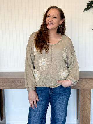 Sandstone Bloom Lightweight Sweater