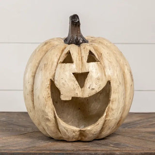 15" BIG MOUTH PUMPKIN, White - 430 Holiday Décor - The Farmhouse