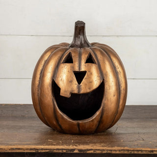 15" Gold Big Mouth Pumpkin - 430 Holiday Decor - The Farmhouse