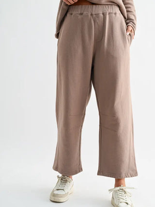 The Salt Air Cotton Barrel Pants, Silken Taupe
