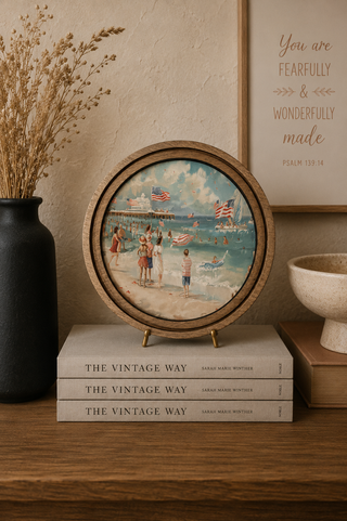 8" Round Patriotic Beach Scene Arch