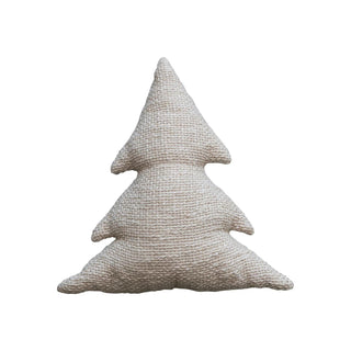 18" Woven Cotton Slub Tree Shaped Pillow w/ Metallic Gold Thread - The Farmhouse