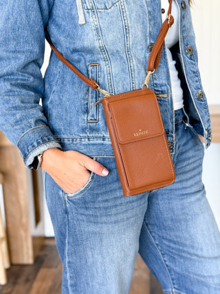 Kedzie Eclipse Smartphone Crossbody Open Stock, Chestnut