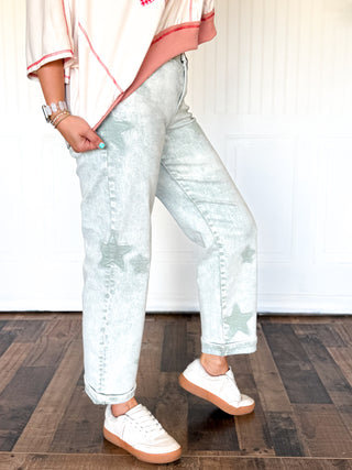 Star Shade Slouchy Boyfriend Ankle Pants