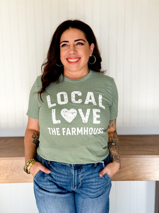 The Farmhouse Local Love Unisex Graphic Tee, Aqua