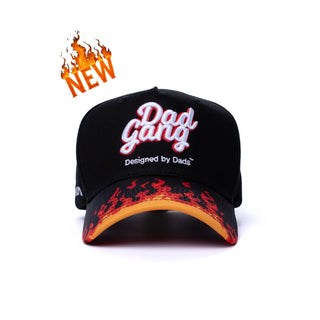 Dad Gang, Dad on Fire - Black with Black Rim