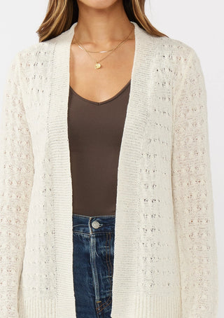 The Linea Ribbed Cardigan, Off White