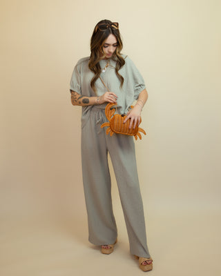 The Coastal Moss Knit Wide Leg Pants