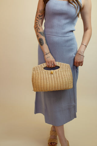 The Pelican Point Ribbed Knit A-line Skirt