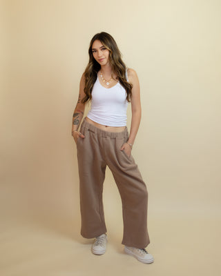 The Salt Air Cotton Barrel Pants, Silken Taupe