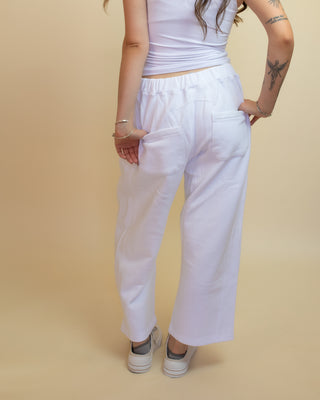 The Salt Air Cotton Barrel Pants, White