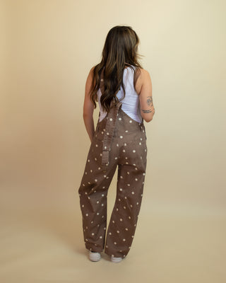 The Cream & Mocha Polka Dot Overalls