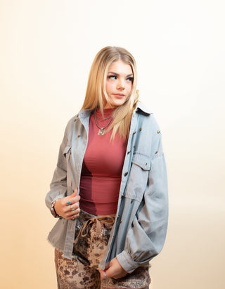 POL Women's Blue Ridge Heart Stud Jacket