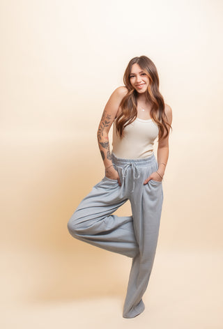 CHARLOTTE AVERY Women's Blue Spruce Stripe Barrel Pants