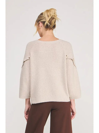 ALLIE ROSE Women's Latte Weather Stitch Knit Sweater