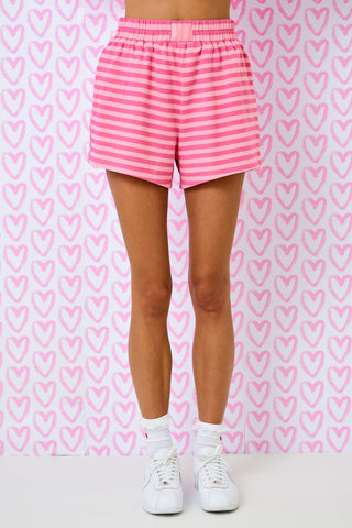Cotton Candy Stripe Terry Lounge Shorts
