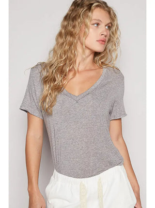 POL Women's Fall Wander Stone-Washed Top, Ash Choco