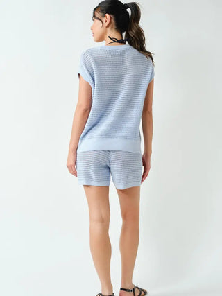 The Ocean Air Open Knit Top, Halogen Blue