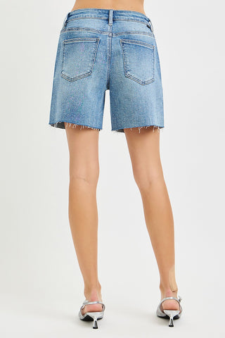 The Stardust Slouch Rhinestone Shorts