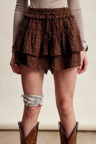 LISTICLE Women's Brown Sugar Shimmer Sequin Shorts