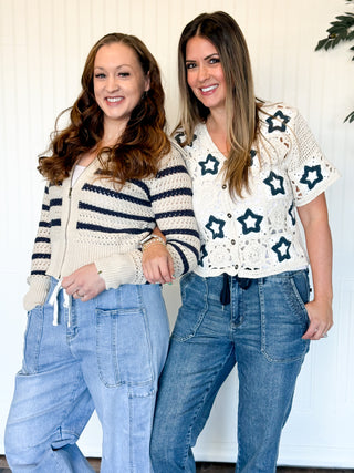 Desert Star Crochet Button Cardigan