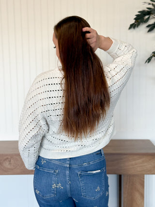 Cloud Cropped Oversized Sweater, Cream