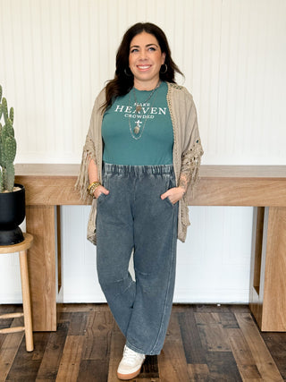 Slate Coast Ribbed Lounge Pants, Smoke