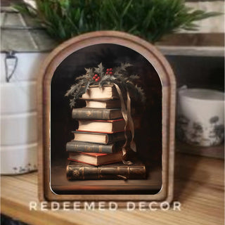 Christmas Books Arch Framed Art, 8.25" x 11"